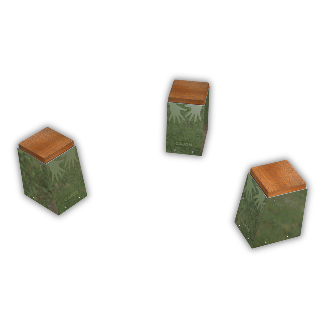 Cajón Deluxe Outdoor-Trommelkreis (Set aus 3)